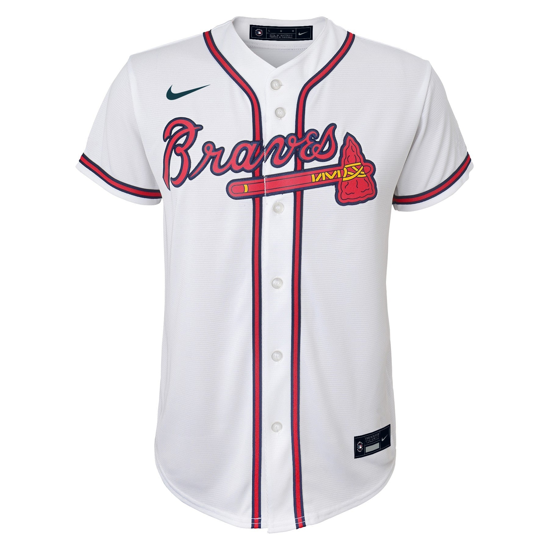 Youth Ronald Acuna Jr Atlanta Braves White Home Replica NIKE Screen Print Jersey Official Team Jersey Sports Fan Apparel Official MLB Team Jersey