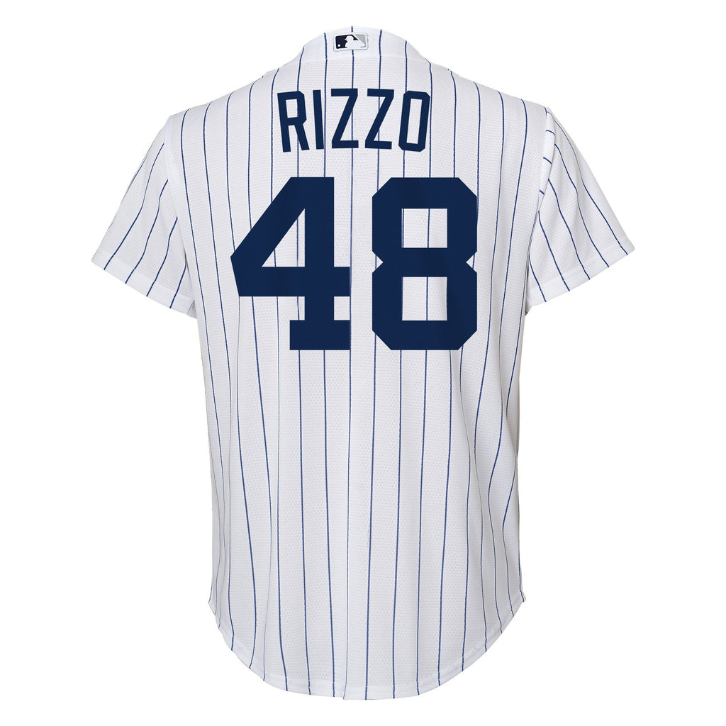 Youth Anthony Rizzo New York Yankees White Home Screen Print Game Replica Jersey Official Team Jersey Sports Fan Apparel Official MLB Team Jersey