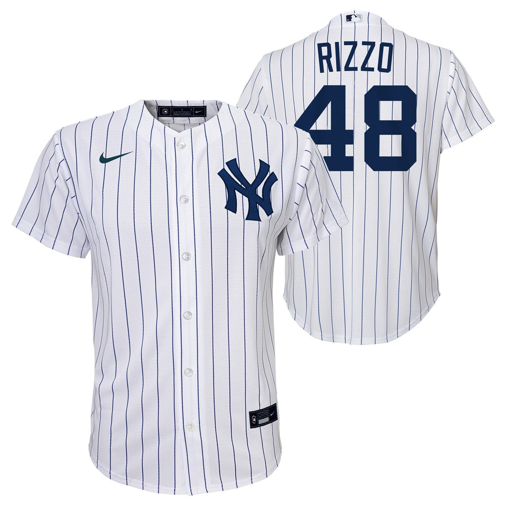 Youth Anthony Rizzo New York Yankees White Home Screen Print Game Replica Jersey Official Team Jersey Sports Fan Apparel Official MLB Team Jersey