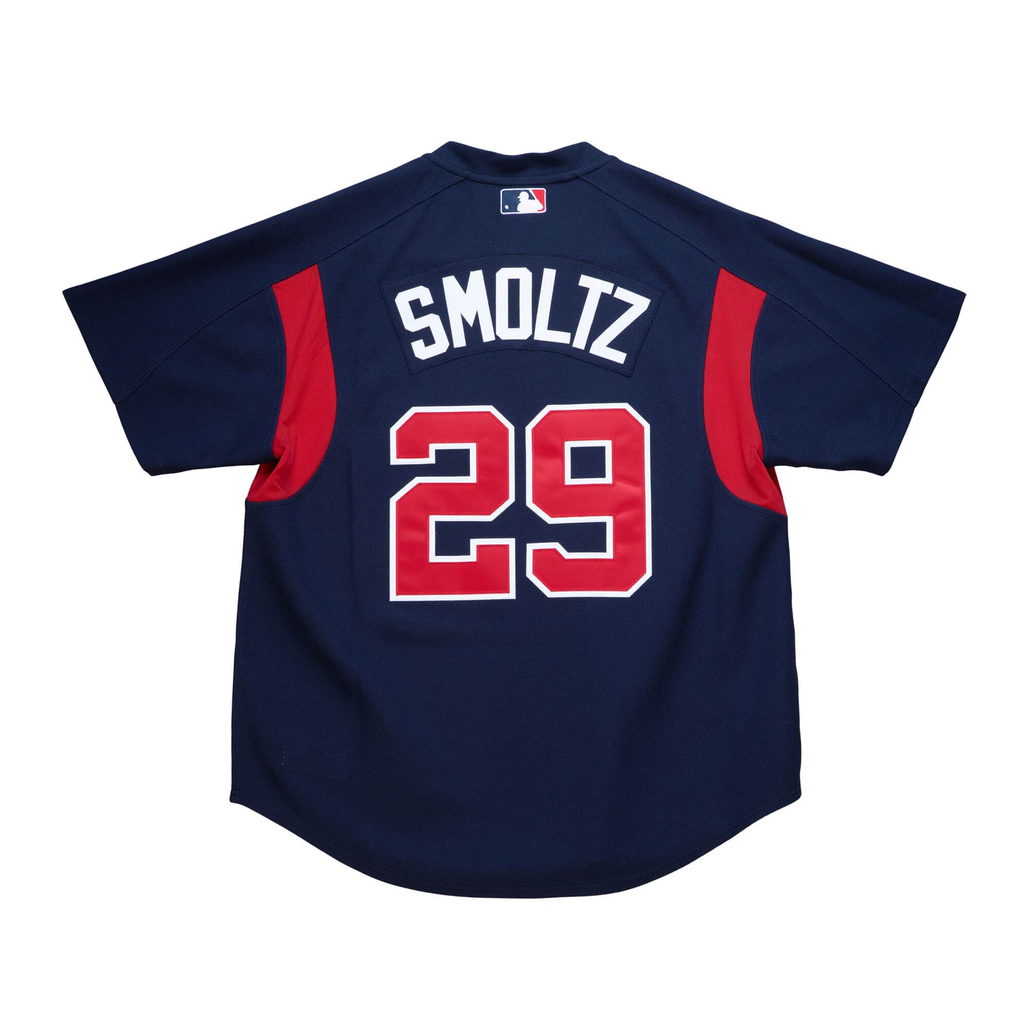Men s Atlanta Braves John Smoltz 2003 Mitchell And Ness Navy Cooperstown Batting Practice Jersey Official Team Jersey Sports Fan Apparel Official MLB