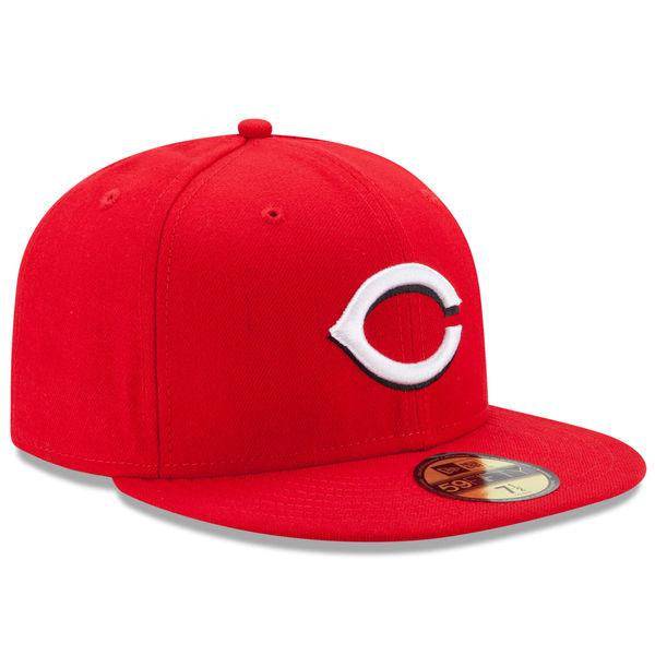 Men s Cincinnati Reds New Era Red Home Authentic Collection On-Field 59FIFTY Fitted Hat Official Team Hat Sports Fan Cap Official MLB Team Hat