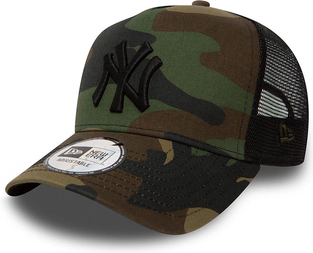 New York Yankees MLB League Essential Snapback Trucker New Era Camo Official Team Hat Sports Fan Cap Official MLB Team Hat Baseball Fan Cap