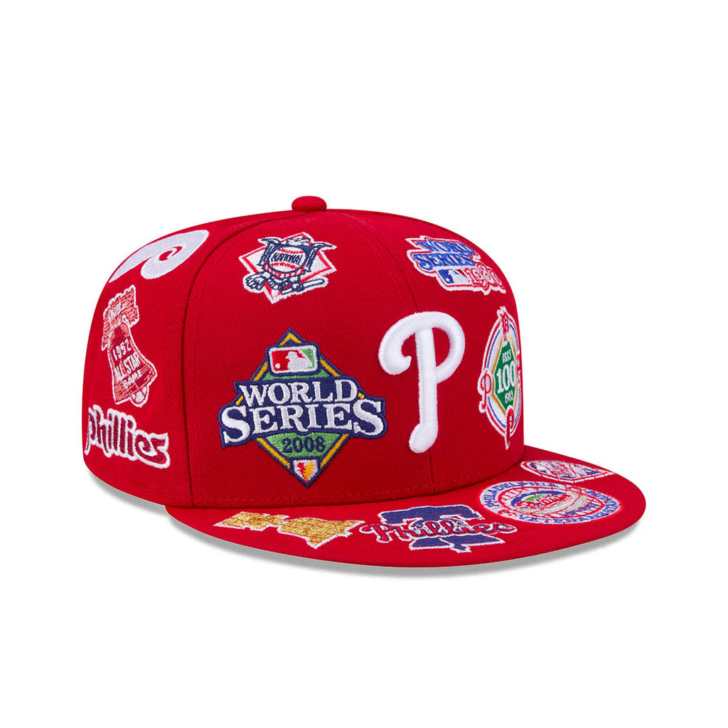 Philadelphia Phillies MLB All Over Patch 59FIFTY Fitted New Era Official Team Hat Sports Fan Cap Official MLB Team Hat Baseball Fan Cap
