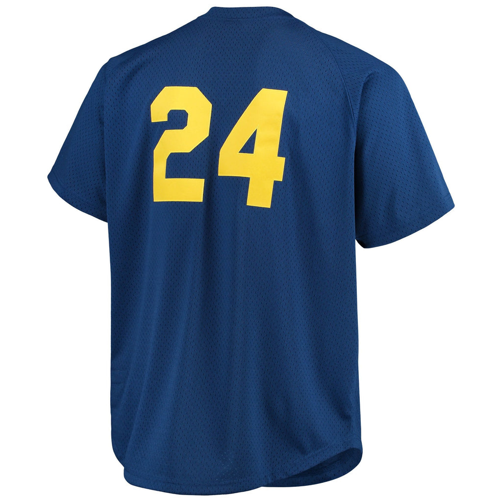 Men s Seattle Mariners Ken Griffey Jr 1991 Mitchell And Ness Royal Blue Cooperstown Collection Mesh Batting Practice Jersey Official Team Jersey