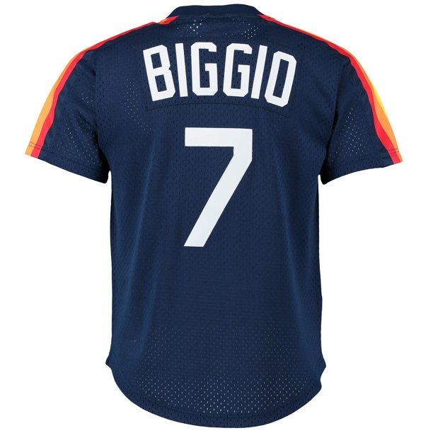 Men s Craig Biggio Houston Astros Mitchell And Ness Cooperstown Mesh Batting Practice Jersey - Navy Official Team Jersey Sports Fan Apparel Official