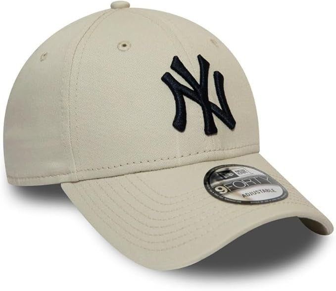New York Yankees MLB League Essential 9FORTY Strapback New Era Stone Black Official Team Hat Sports Fan Cap Official MLB Team Hat Baseball Fan Cap