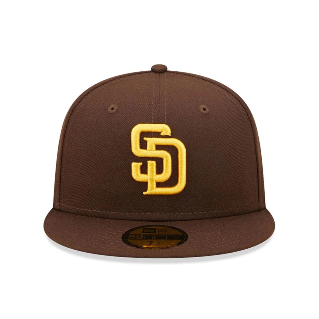 San Diego Padres MLB AC Perf 59FIFTY Fitted New Era Brown Gold Official Team Hat Sports Fan Cap Official MLB Team Hat Baseball Fan Cap