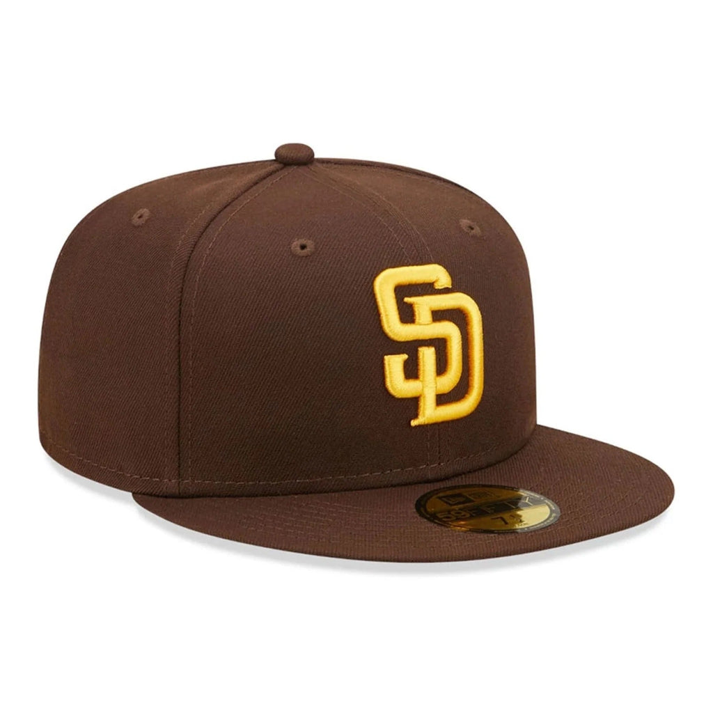 San Diego Padres MLB AC Perf 59FIFTY Fitted New Era Brown Gold Official Team Hat Sports Fan Cap Official MLB Team Hat Baseball Fan Cap