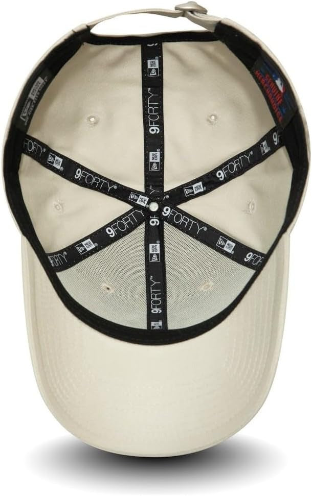 New York Yankees MLB League Essential 9FORTY Strapback New Era Stone Black Official Team Hat Sports Fan Cap Official MLB Team Hat Baseball Fan Cap
