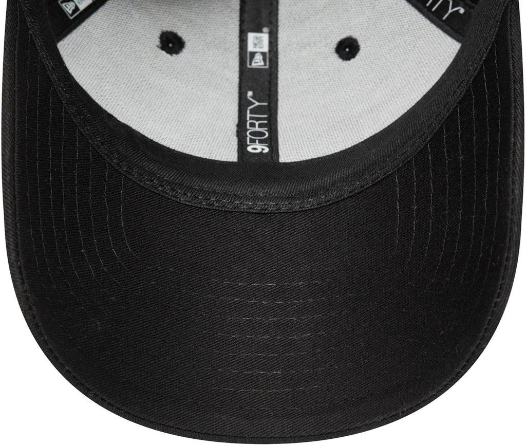 New York Yankees MLB League Essential 9FORTY Strapback New Era Black Black Official Team Hat Sports Fan Cap Official MLB Team Hat Baseball Fan Cap