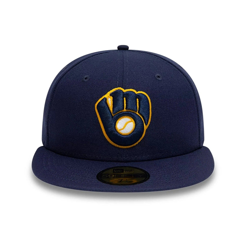 Milwaukee Brewers MLB AC Perf 59FIFTY Fitted New Era Blue Official Team Hat Sports Fan Cap Official MLB Team Hat Baseball Fan Cap
