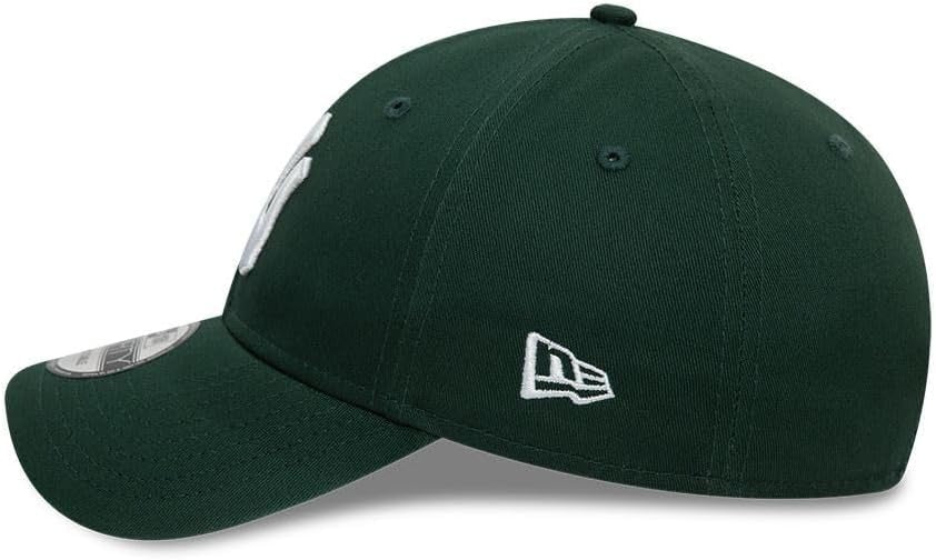 New York Yankees MLB League Essential 9FORTY Strapback New Era Dark Green White Official Team Hat Sports Fan Cap Official MLB Team Hat Baseball Fan