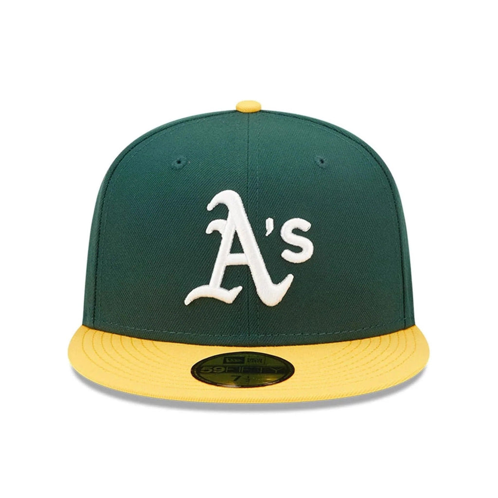 Oakland Athletics MLB AC Perf 59FIFTY Fitted New Era Green Yellow Official Team Hat Sports Fan Cap Official MLB Team Hat Baseball Fan Cap