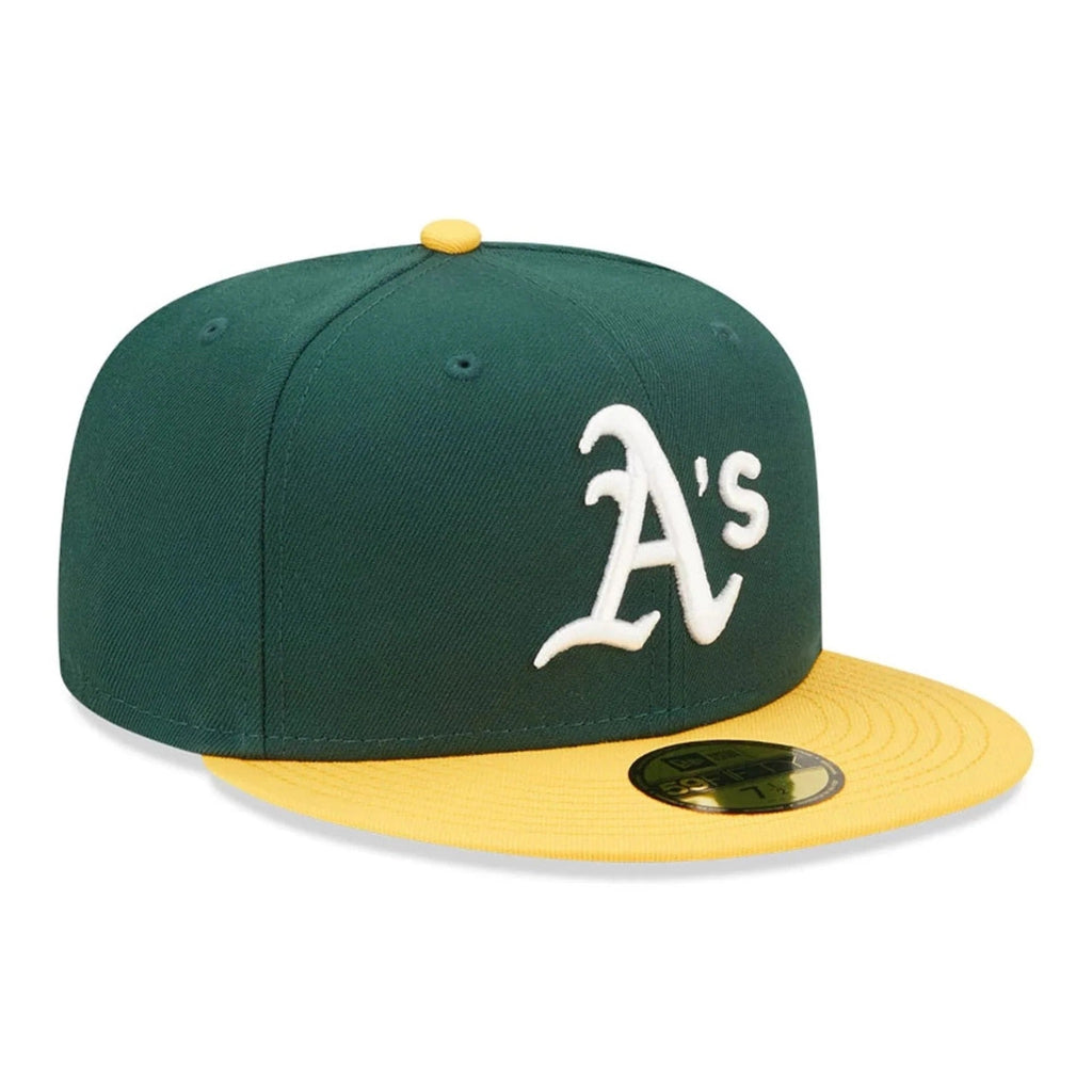 Oakland Athletics MLB AC Perf 59FIFTY Fitted New Era Green Yellow Official Team Hat Sports Fan Cap Official MLB Team Hat Baseball Fan Cap
