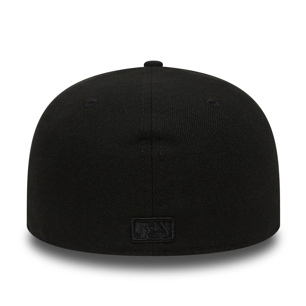 New York Yankees MLB League Essential 59FIFTY Fitted New Era Black Black Official Team Hat Sports Fan Cap Official MLB Team Hat Baseball Fan Cap