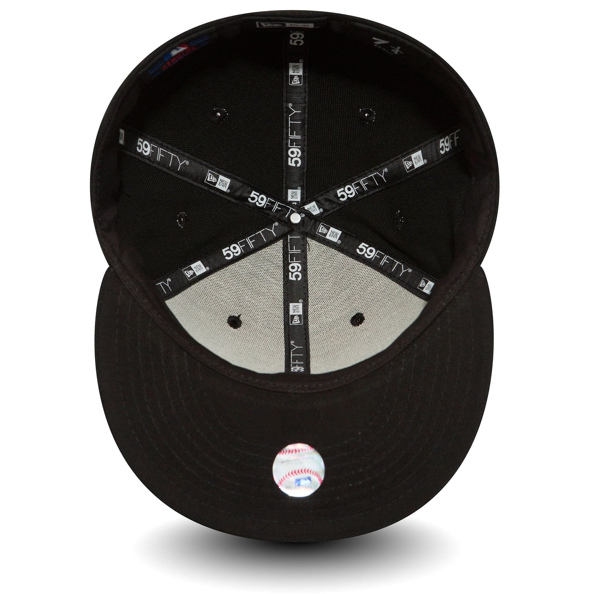 New York Yankees MLB League Essential 59FIFTY Fitted New Era Black Black Official Team Hat Sports Fan Cap Official MLB Team Hat Baseball Fan Cap