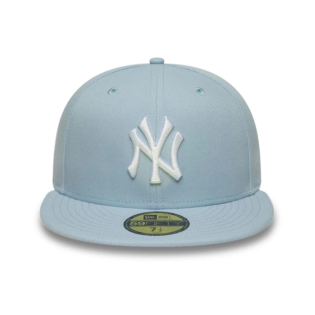 New York Yankees MLB League Essential 59FIFTY Fitted Cap New Era Light Blue Official Team Hat Sports Fan Cap Official MLB Team Hat Baseball Fan Cap