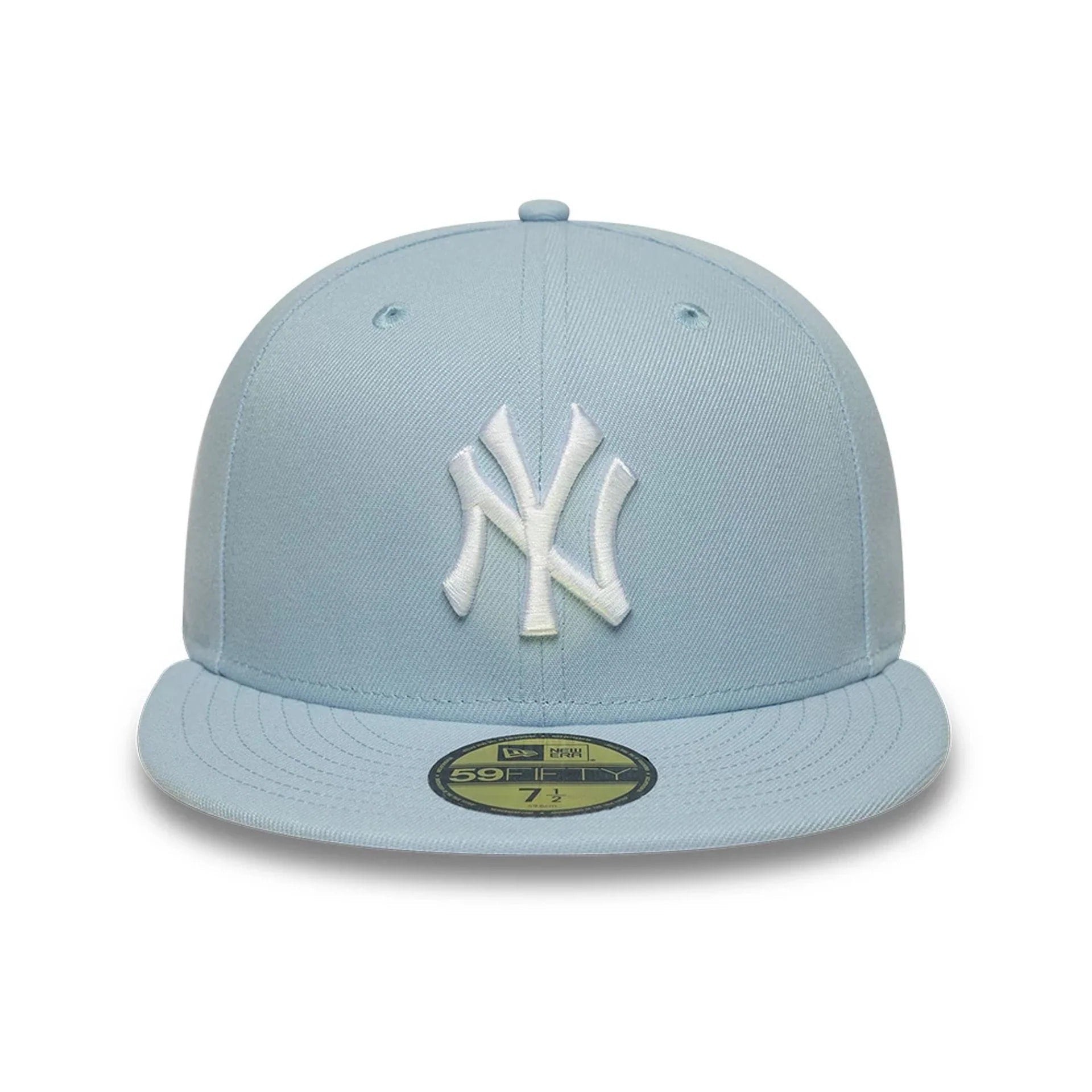 New York Yankees MLB League Essential 59FIFTY Fitted Cap New Era Light Blue Official Team Hat Sports Fan Cap Official MLB Team Hat Baseball Fan Cap