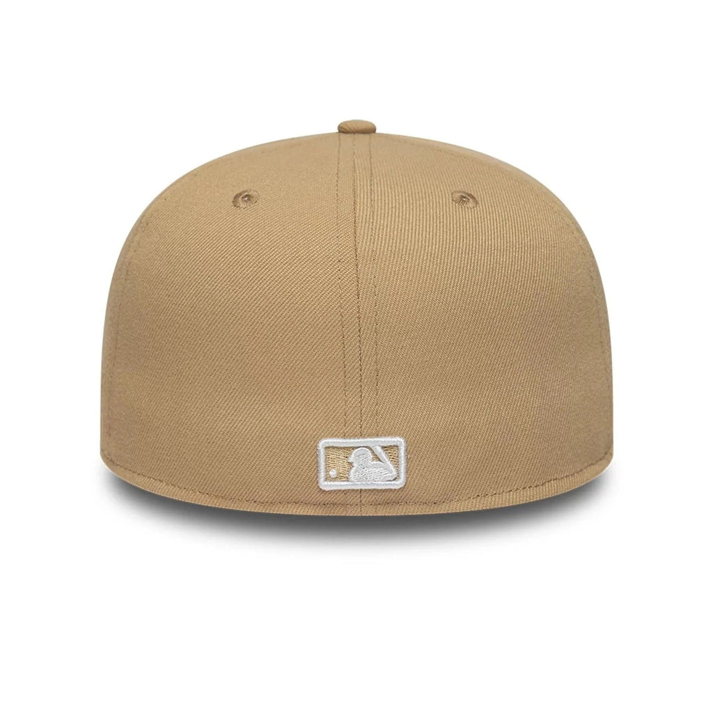 New York Yankees MLB League Essential 59FIFTY Fitted Cap New Era Beige White Official Team Hat Sports Fan Cap Official MLB Team Hat Baseball Fan Cap