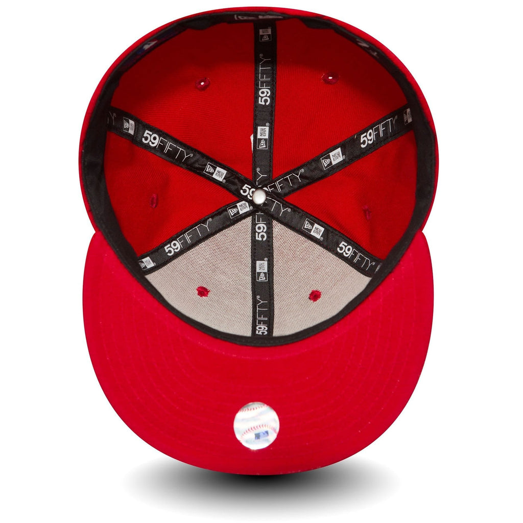 Los Angeles Dodgers MLB League Essential 59FIFTY Fitted New Era Red White Official Team Hat Sports Fan Cap Official MLB Team Hat Baseball Fan Cap