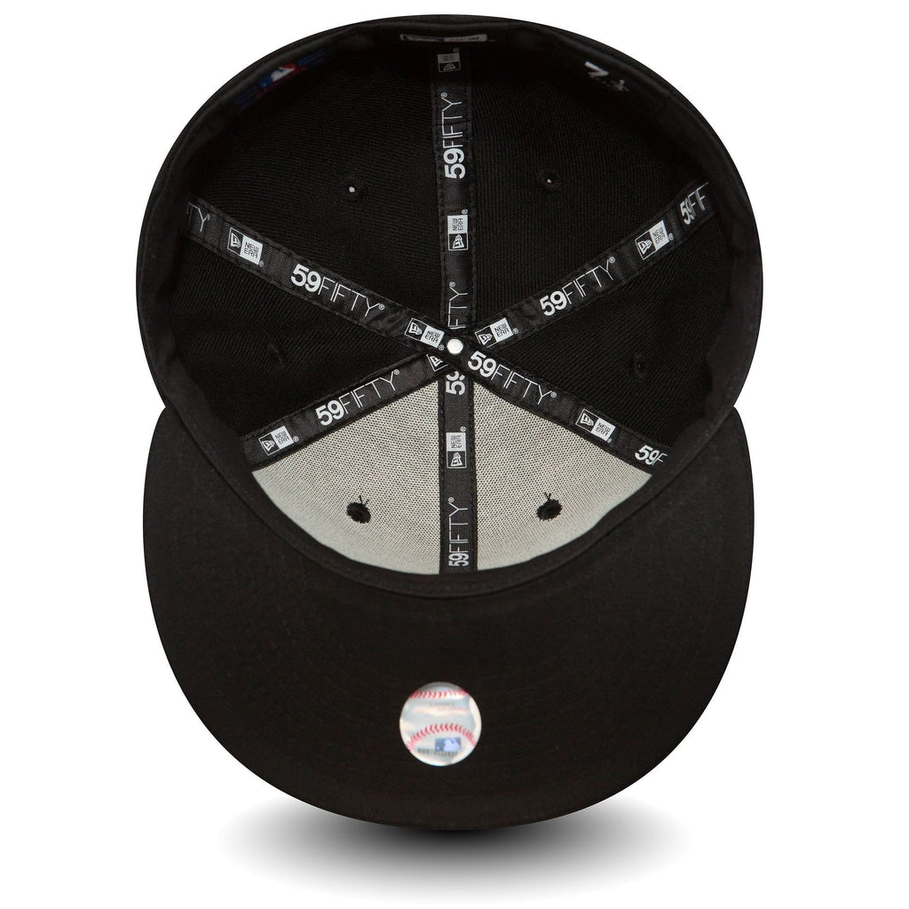 Atlanta Braves MLB League Essential 59FIFTY Fitted New Era Black White Official Team Hat Sports Fan Cap Official MLB Team Hat Baseball Fan Cap