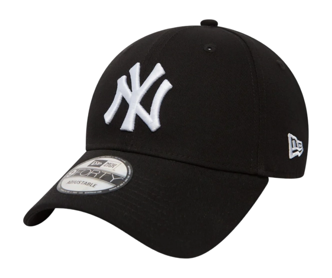 New York Yankees MLB League Essential 9FORTY Strapback New Era Black White Official Team Hat Sports Fan Cap Official MLB Team Hat Baseball Fan Cap