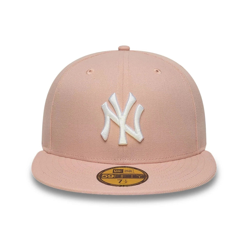 New York Yankees MLB League Essential 59FIFTY Fitted Cap New Era Pink White Official Team Hat Sports Fan Cap Official MLB Team Hat Baseball Fan Cap
