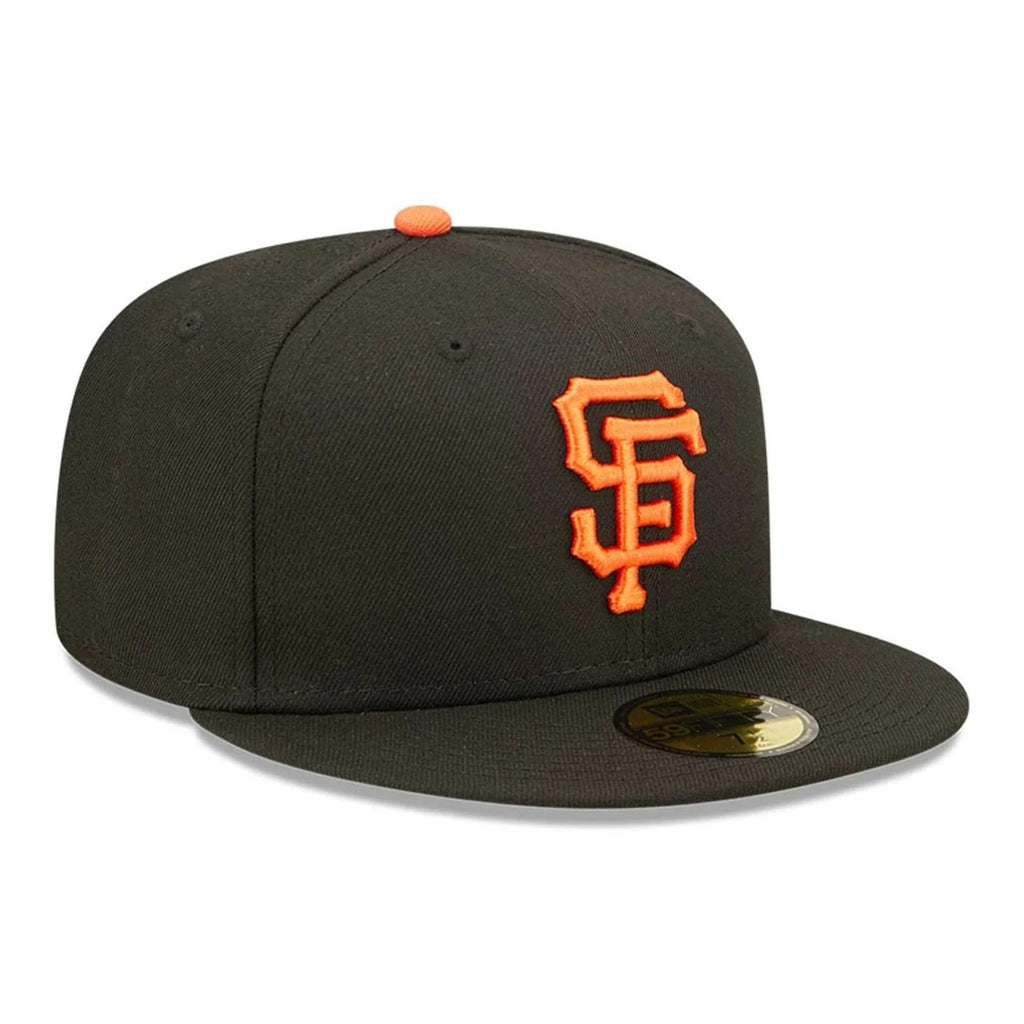 San Francisco Giants MLB AC Perf 59FIFTY Fitted New Era Black Orange Official Team Hat Sports Fan Cap Official MLB Team Hat Baseball Fan Cap