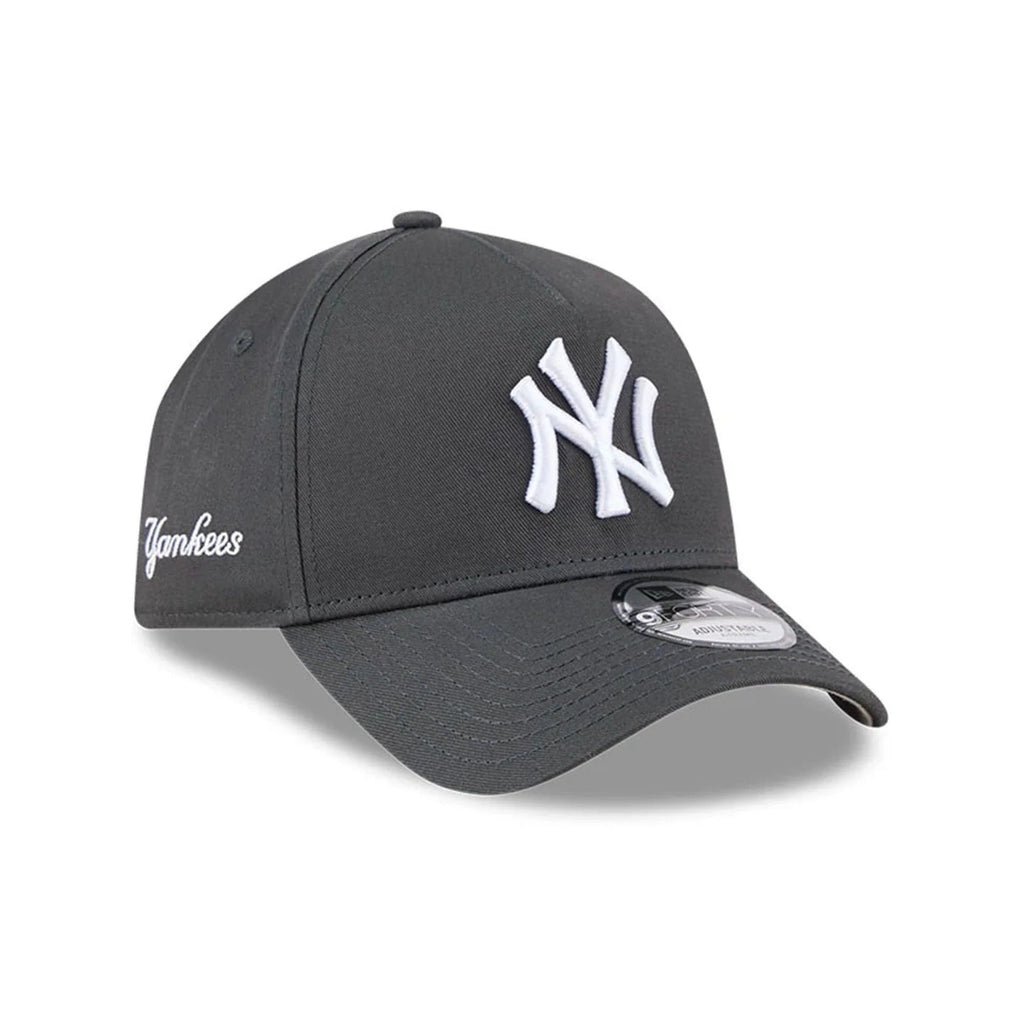 New York Yankees MLB Script A-Frame Snapback New Era Grey Official Sports Fan Gear Popular Style Baseball Fan Gear