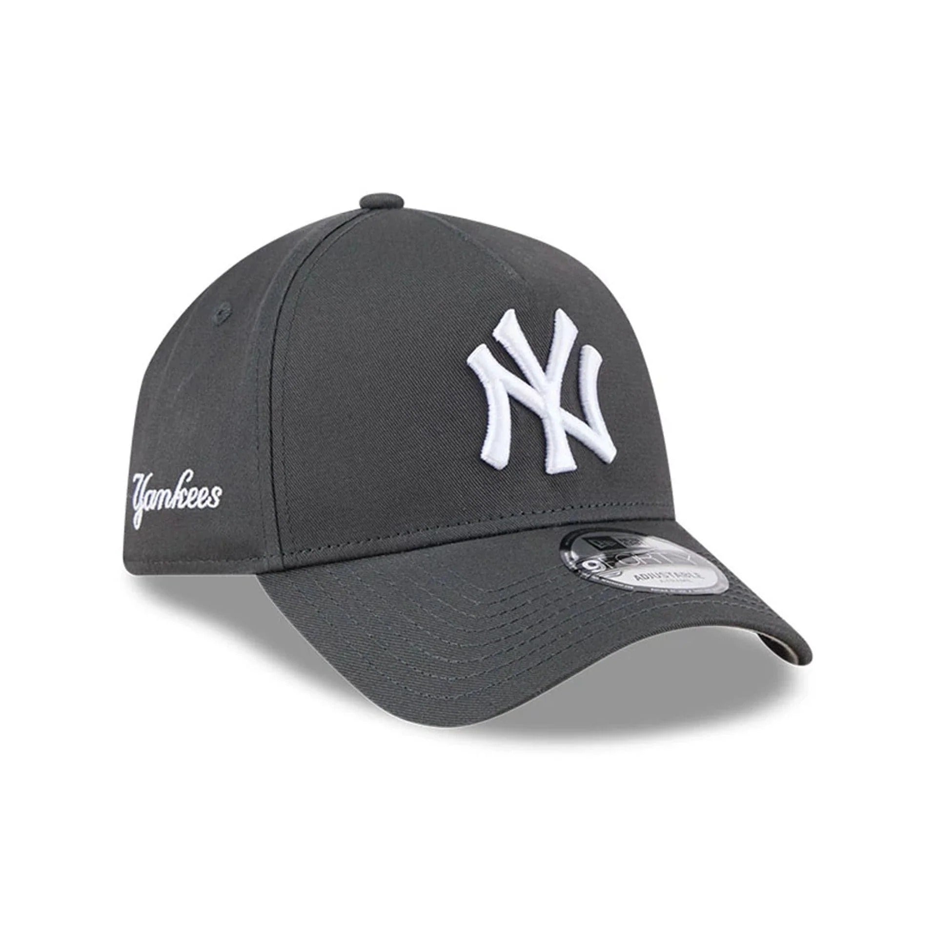 New York Yankees MLB Script A-Frame Snapback New Era Grey Official Sports Fan Gear Popular Style Baseball Fan Gear