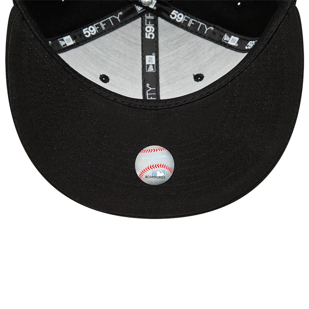 Chicago White Sox MLB League Essential 59FIFTY Fitted New Era Black Black Official Team Hat Sports Fan Cap Official MLB Team Hat Baseball Fan Cap