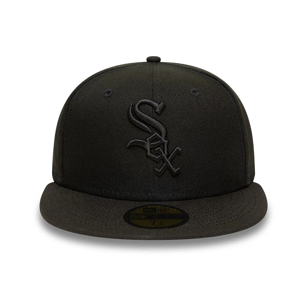 Chicago White Sox MLB League Essential 59FIFTY Fitted New Era Black Black Official Team Hat Sports Fan Cap Official MLB Team Hat Baseball Fan Cap