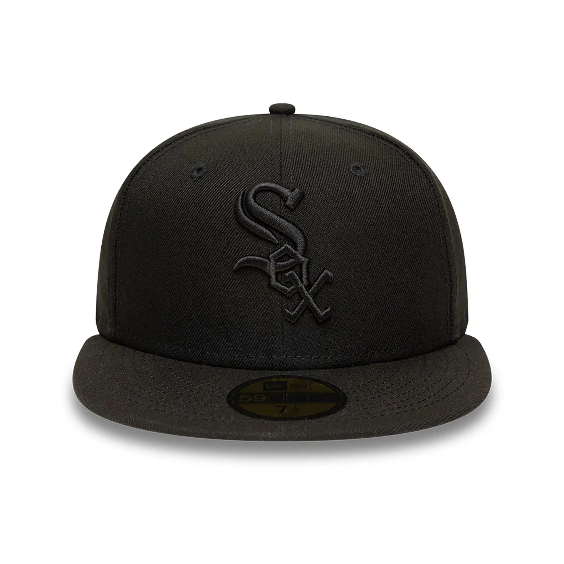 Chicago White Sox MLB League Essential 59FIFTY Fitted New Era Black Black Official Team Hat Sports Fan Cap Official MLB Team Hat Baseball Fan Cap