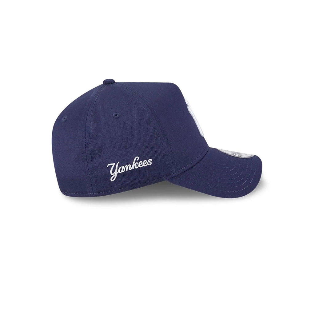 New York Yankees MLB Script A-Frame Snapback New Era Navy Official Sports Fan Gear Popular Style Baseball Fan Gear
