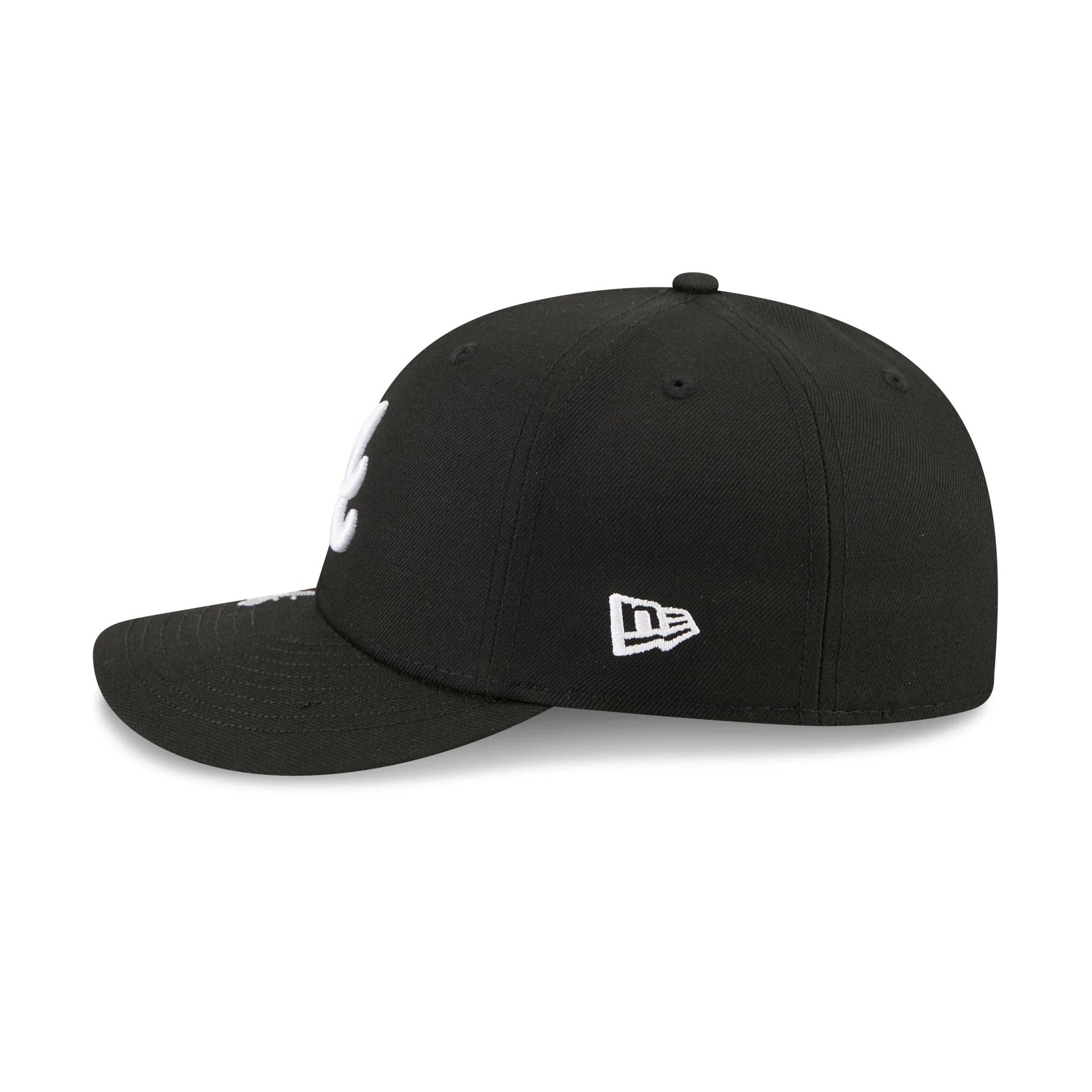 Atlanta Braves MLB Waves 59FIFTY Fitted New Era Black White Official Team Hat Sports Fan Cap Official MLB Team Hat Baseball Fan Cap