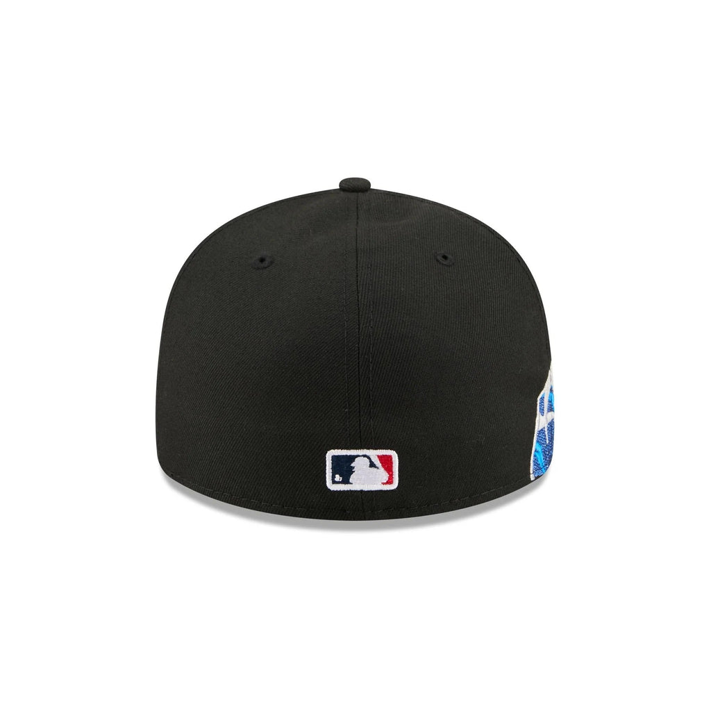 Atlanta Braves MLB Waves 59FIFTY Fitted New Era Black White Official Team Hat Sports Fan Cap Official MLB Team Hat Baseball Fan Cap