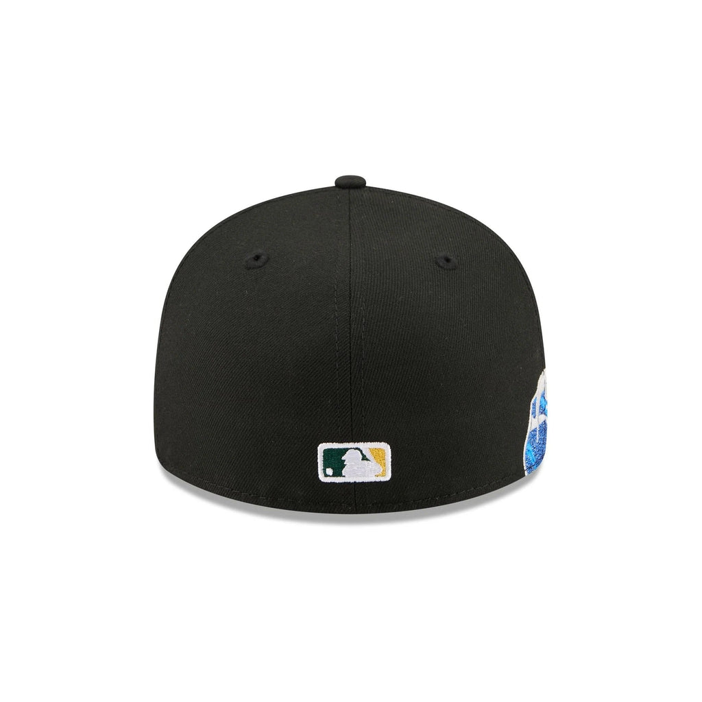 Oakland Athletics MLB Waves 59FIFTY Fitted New Era Black White Official Team Hat Sports Fan Cap Official MLB Team Hat Baseball Fan Cap