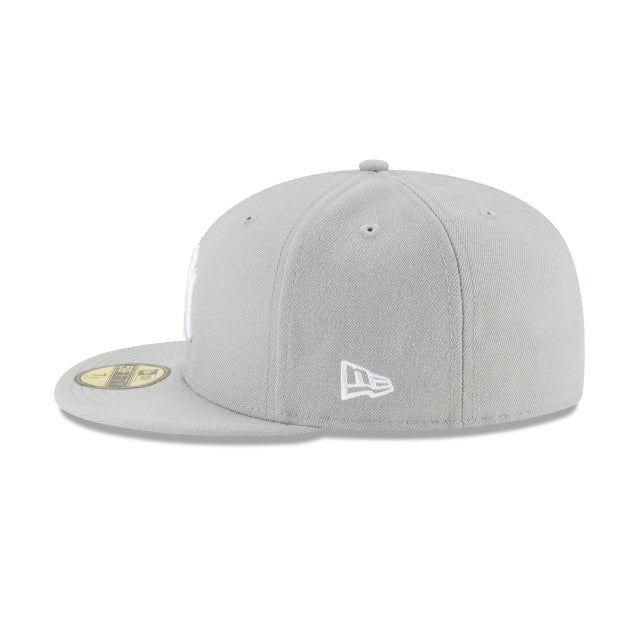 New York Yankees MLB Basic 59Fifty Fitted New Era Grey White Official Team Hat Sports Fan Cap Official MLB Team Hat Baseball Fan Cap