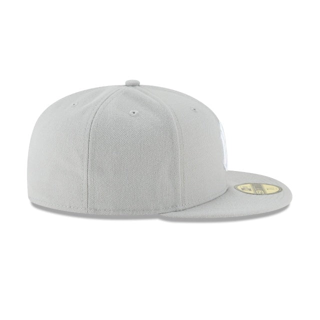 New York Yankees MLB Basic 59Fifty Fitted New Era Grey White Official Team Hat Sports Fan Cap Official MLB Team Hat Baseball Fan Cap