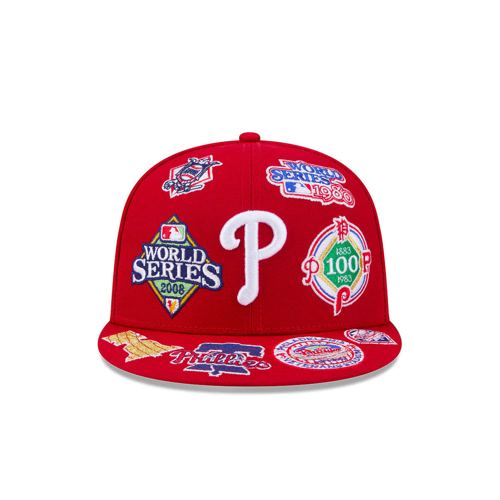 Philadelphia Phillies MLB All Over Patch 59FIFTY Fitted New Era Official Team Hat Sports Fan Cap Official MLB Team Hat Baseball Fan Cap
