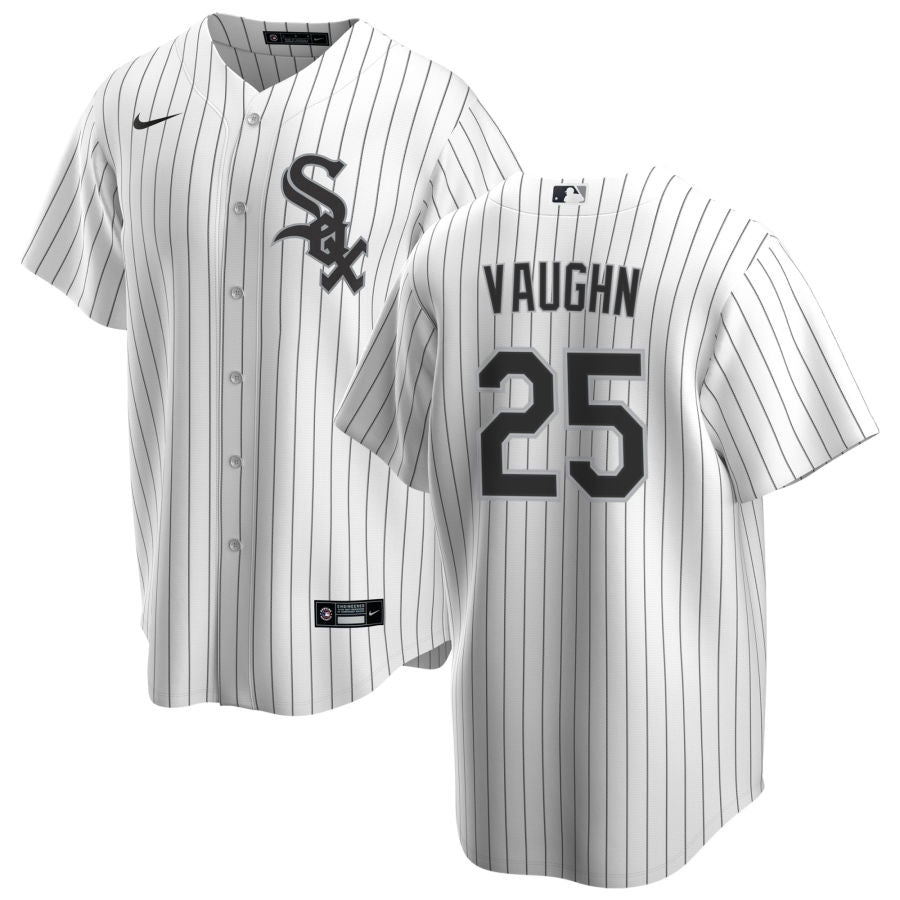 NIKE Men s Andrew Vaughn Chicago White Sox Home White Premium Stitch Replica Jersey Official Team Jersey Sports Fan Apparel Official MLB Team Jersey