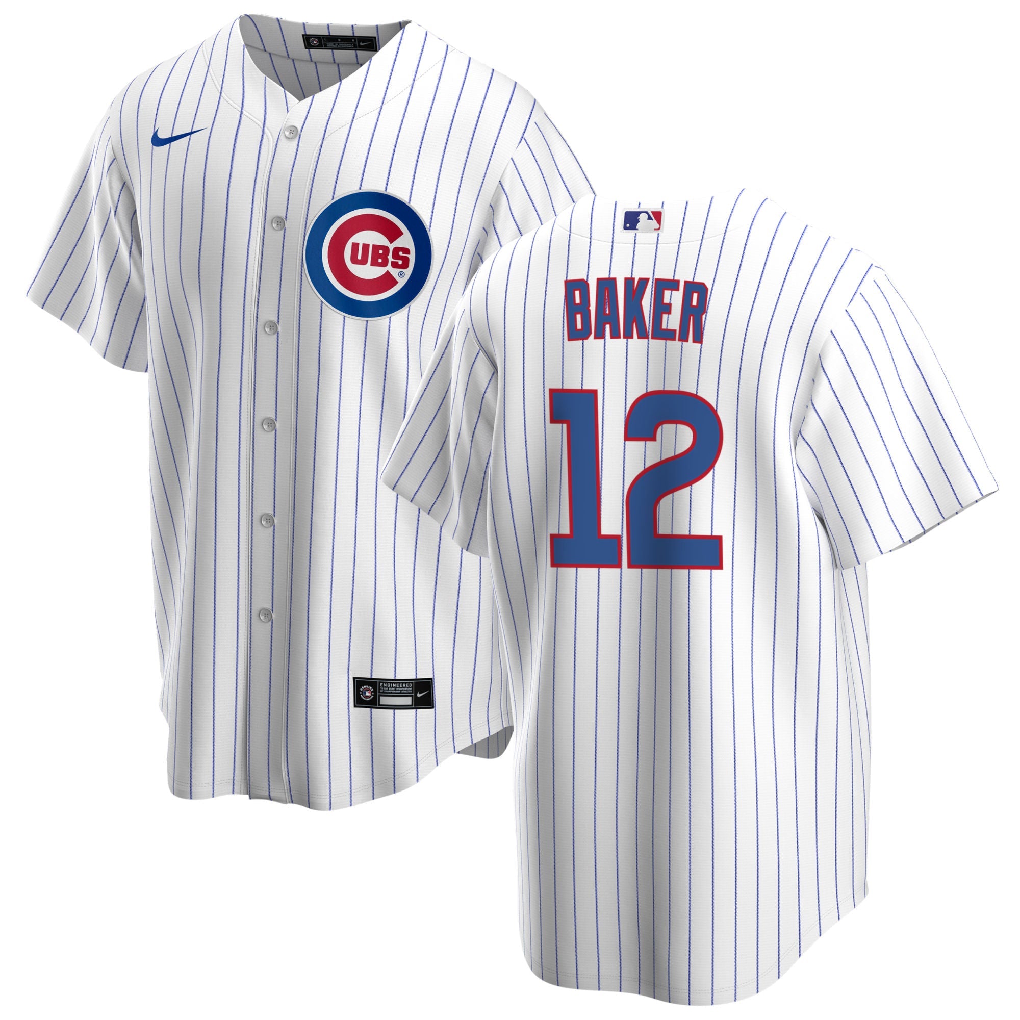 NIKE Men s Dusty Baker Chicago Cubs White Home Premium Stitch Replica Jersey Official Team Jersey Sports Fan Apparel Official MLB Team Jersey