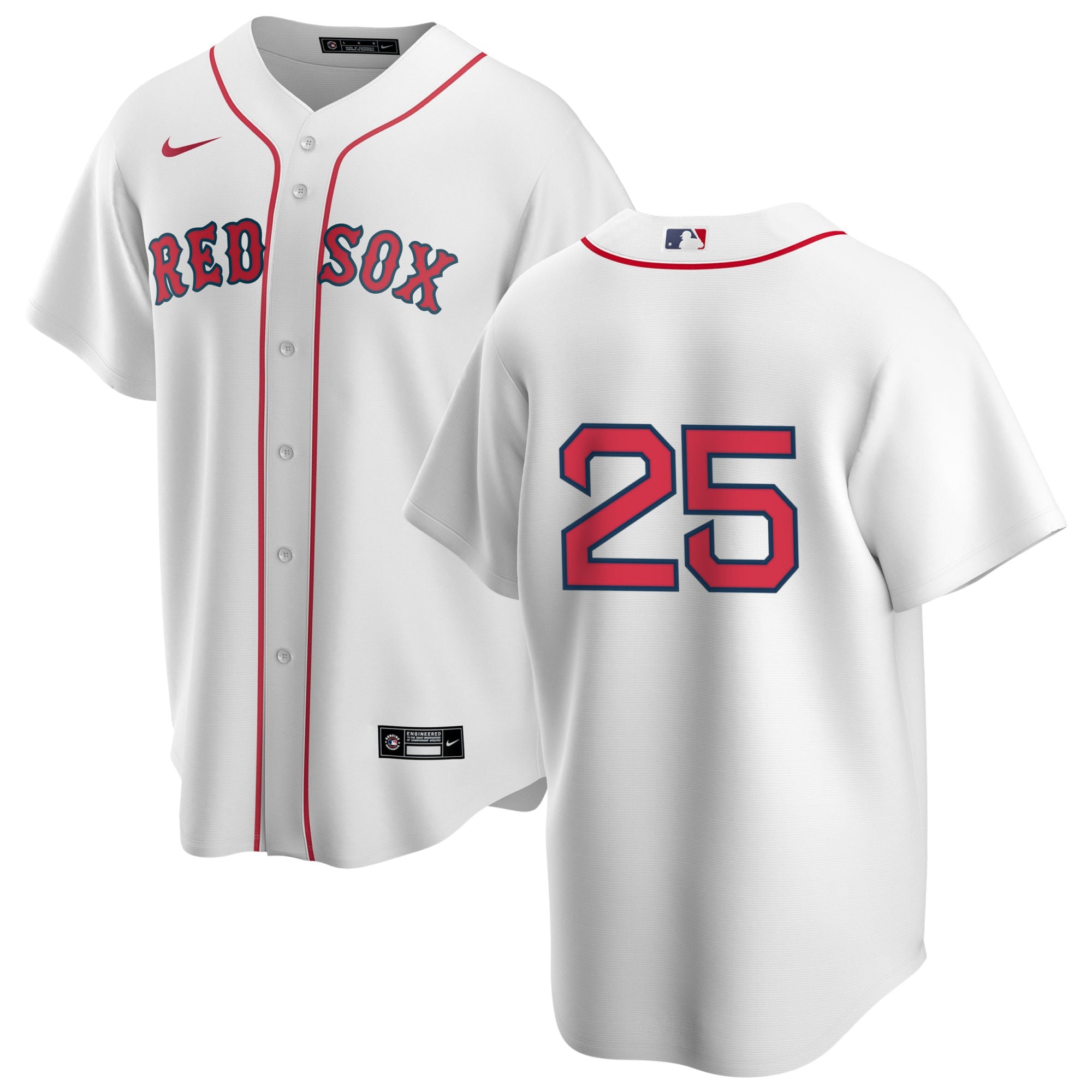 Men s Nike Boston Red Sox Mike Lowell 25 Home Official Replica Player Jersey Official Team Jersey Sports Fan Apparel Official MLB Team Jersey