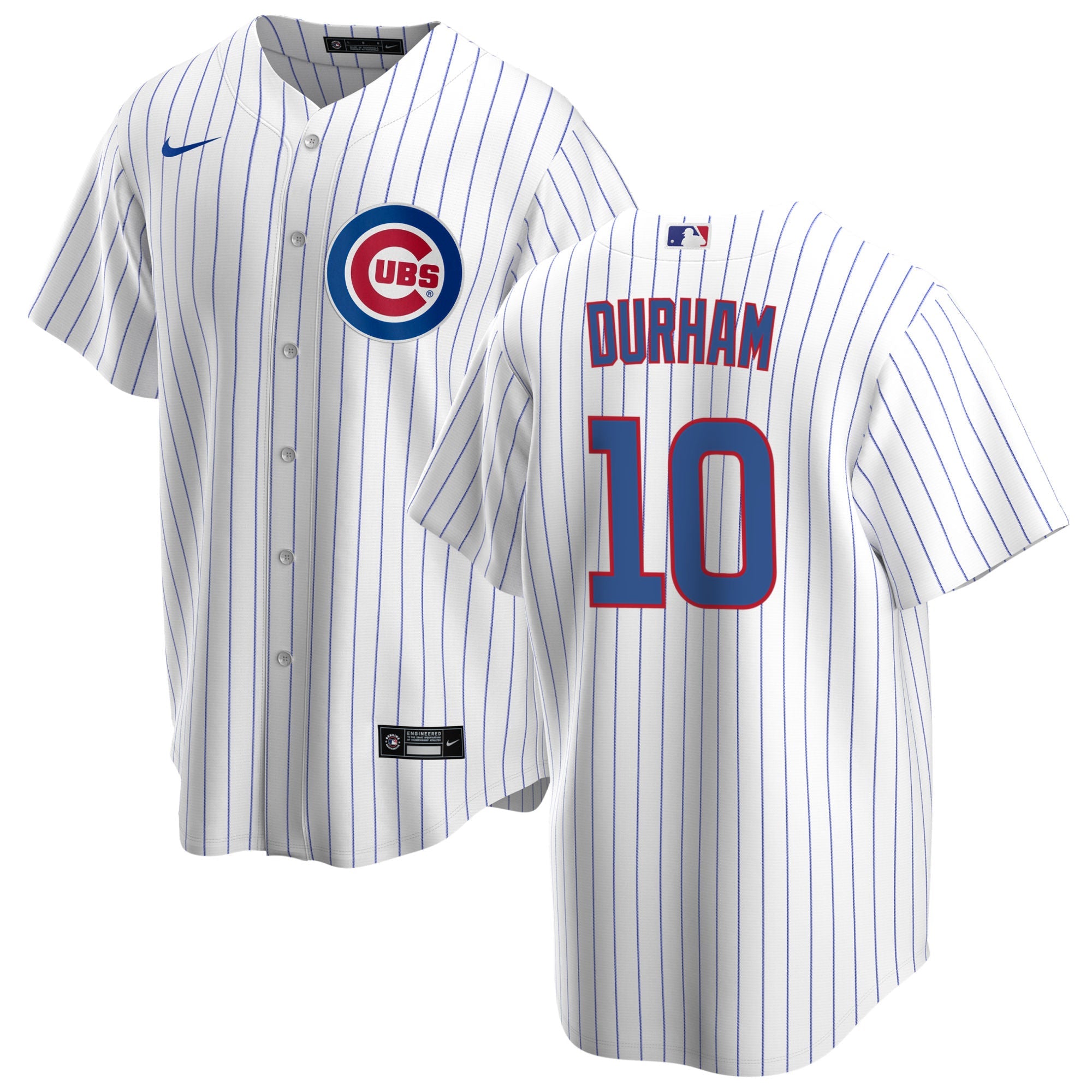 NIKE Men s Leon Durham Chicago Cubs Premium Twill White Home Replica Jersey Official Team Jersey Sports Fan Apparel Official MLB Team Jersey Baseball