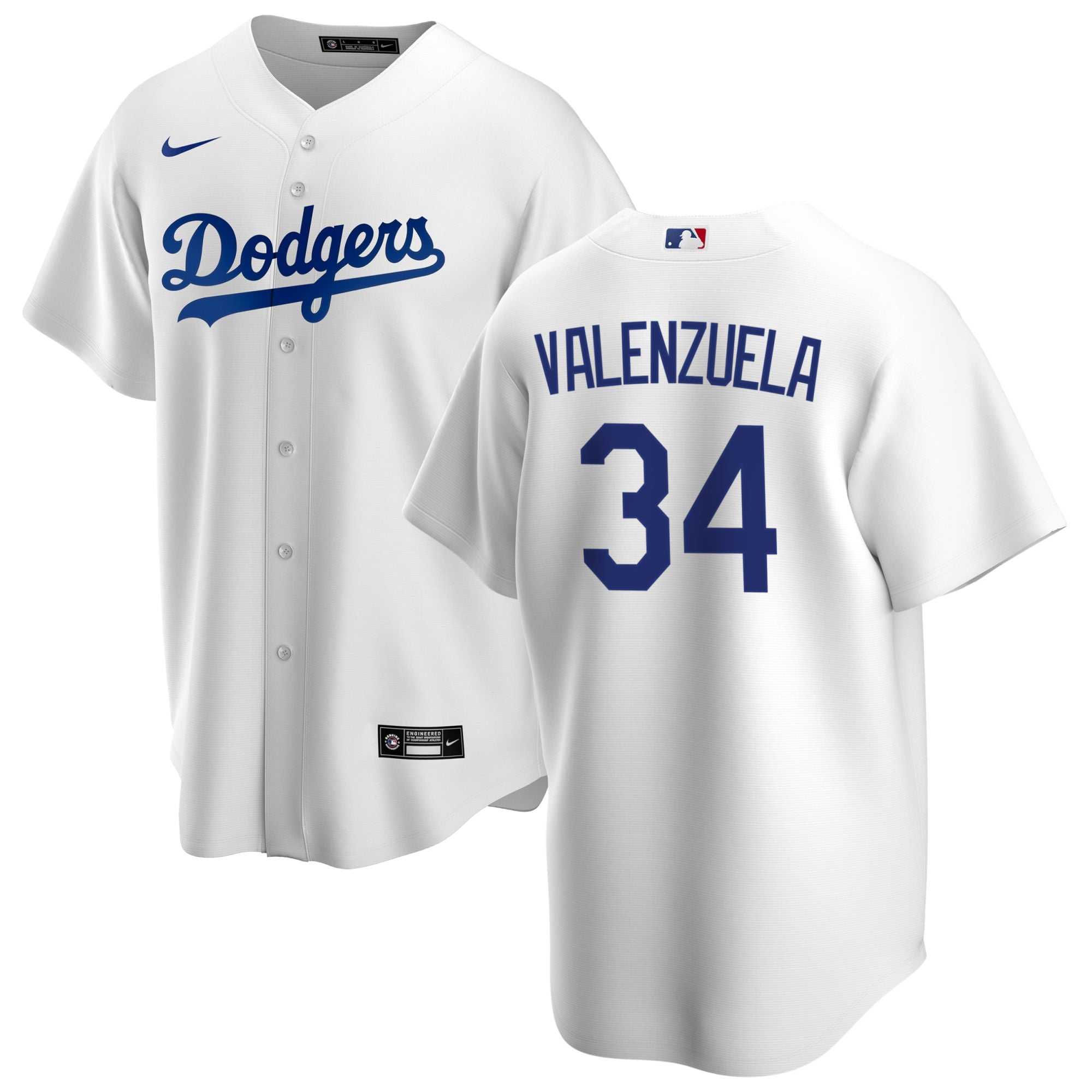 Men s Fernando Valenzuela Los Angeles Dodgers Nike White Home Replica Team Jersey Official Team Jersey Sports Fan Apparel Official MLB Team Jersey