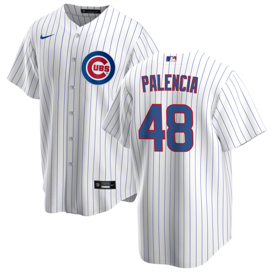 NIKE Men s Daniel Palencia Chicago Cubs Premium Twill White Home Replica Jersey Official Team Jersey Sports Fan Apparel Official MLB Team Jersey