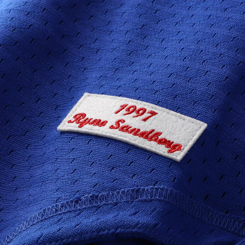 Mitchell And Ness Ryne Sandberg Chicago Cubs 1997 Authentic BP Button Down Jersey Official Team Jersey Sports Fan Apparel Official MLB Team Jersey