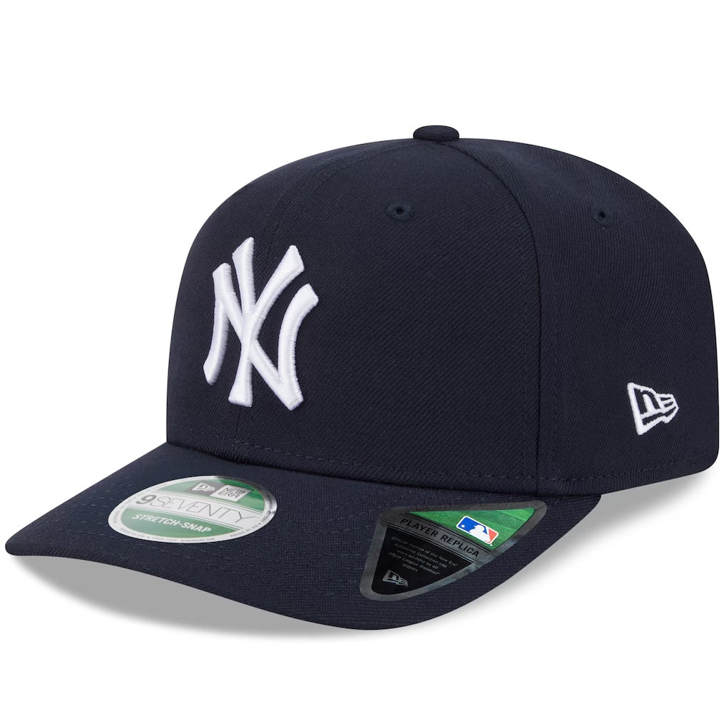 New York Yankes Navy New Era Player Replica 9SEVENTY Stretch Snap Adjustable Hat Official Team Hat Sports Fan Cap Official MLB Team Hat Baseball Fan