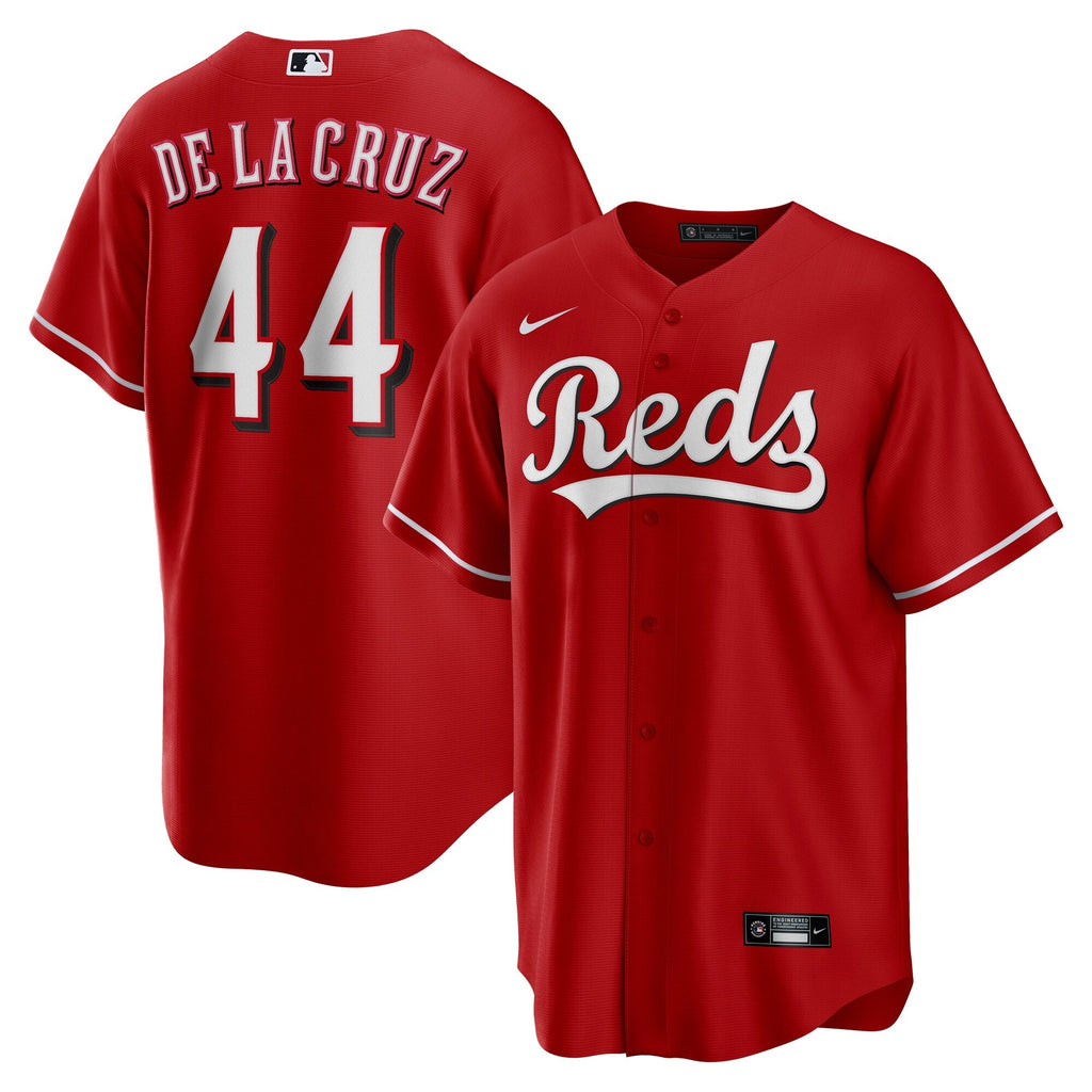 Men s Cincinnati Reds Elly De La Cruz Nike Red Alternate Replica Jersey Official Team Jersey Sports Fan Apparel Official MLB Team Jersey Baseball Fan