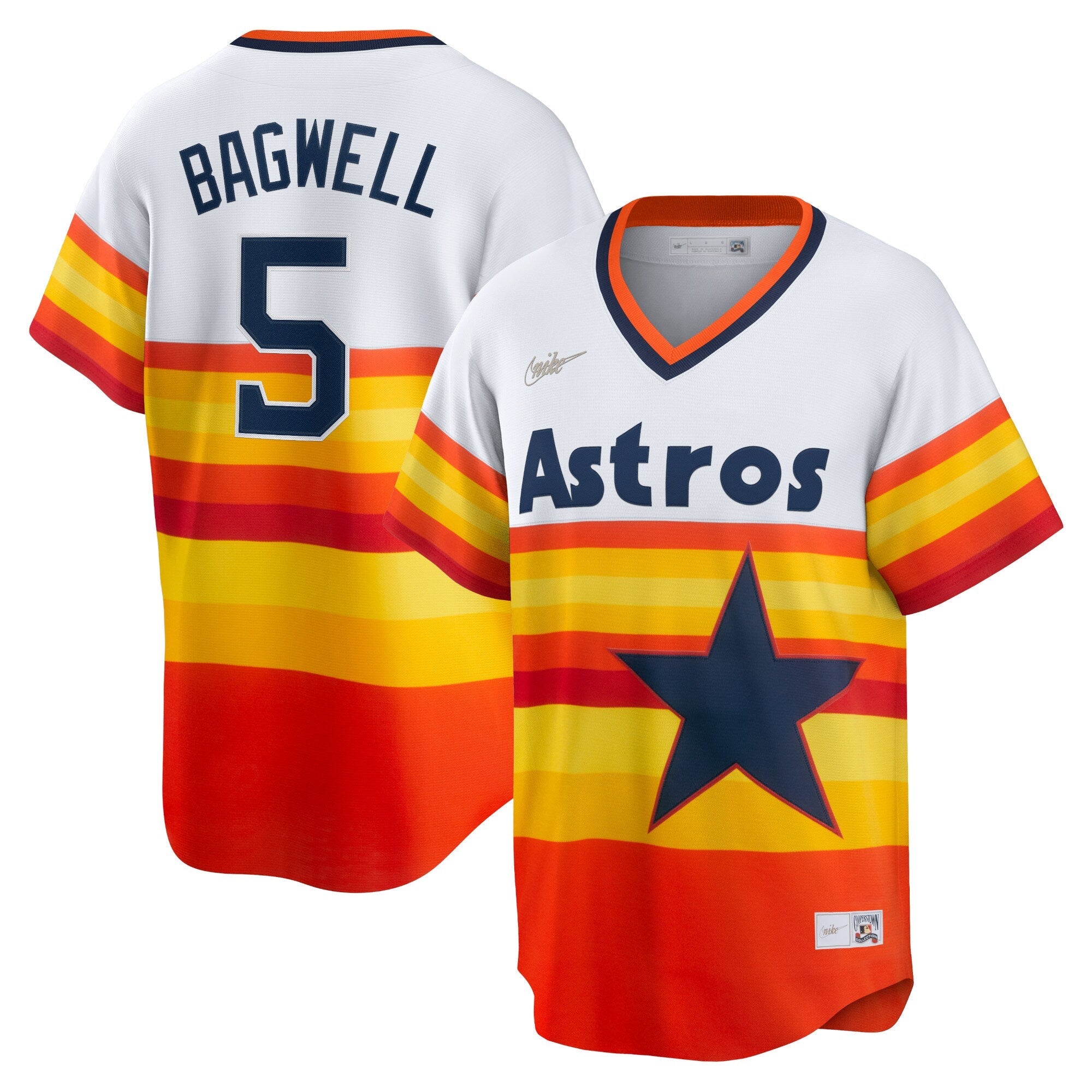 Men s Houston Astros Jeff Bagwell Nike White Home Cooperstown Collection Player Jersey Official Team Jersey Sports Fan Apparel Official MLB Team